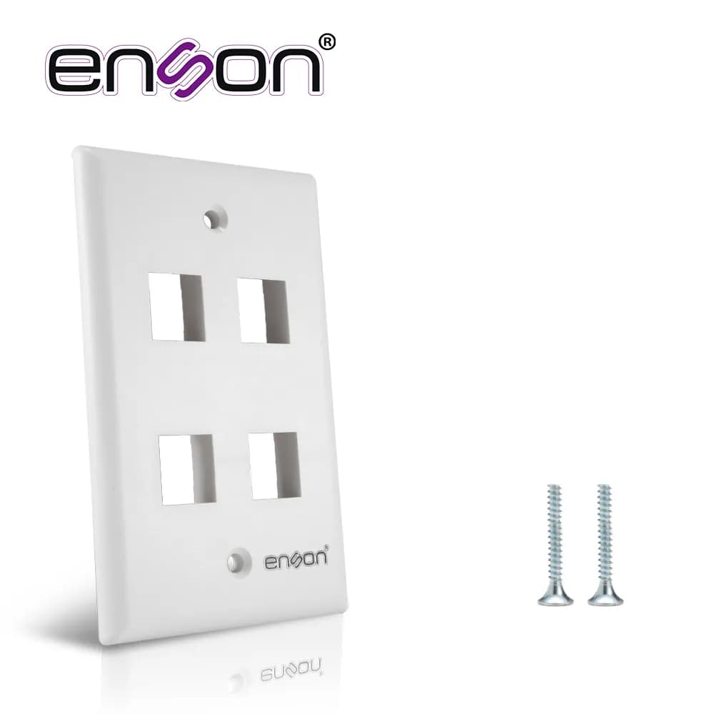 PLACA DE PARED (FACEPLATE) ENSON EPRO-FP40 COMPATIBLE CON JACK KEYSTON 4