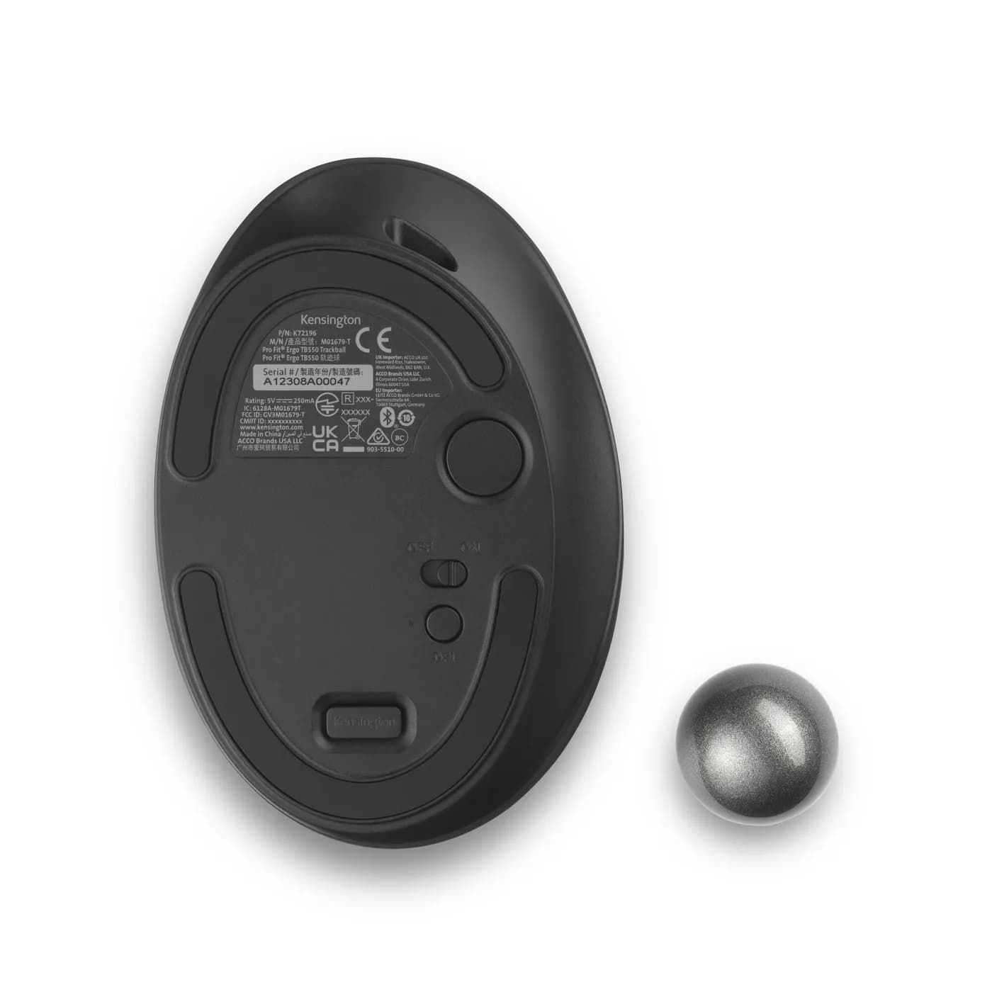 Kensington Pro Fit Ergo TB550 ratón Diestro RF inalámbrico + bluetooth 10