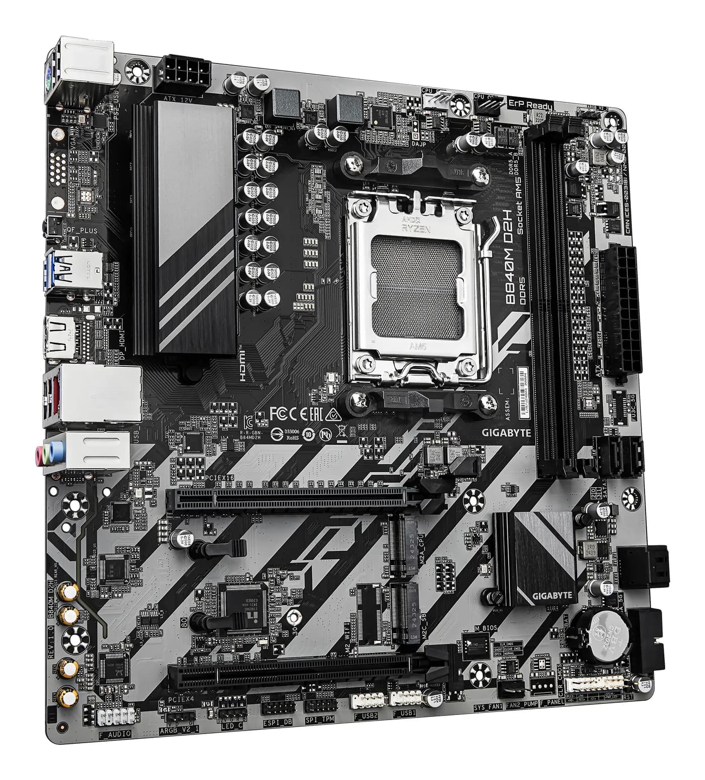 GIGABYTE B840M D2H placa base AMD B840 Enchufe AM5 Micro ATX 3