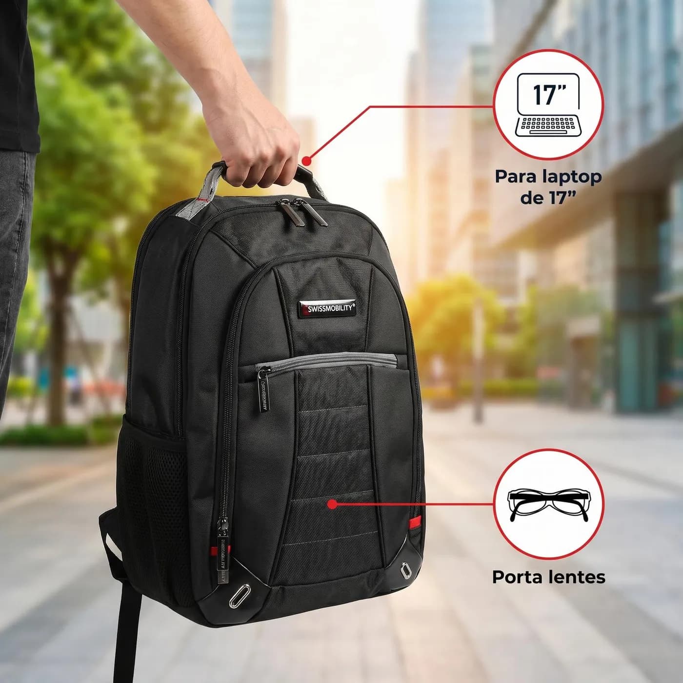 SWISSMOBILITY BACKPACK OLTEN PORTALAPTOP 17 PULG. NEGRA 4