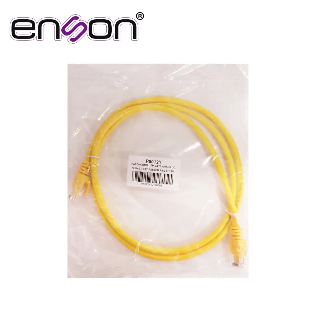 PATCHCORD UTP ENSON P6012Y CAT6 120CM AMARILLO SERIE EPRO 100-II 100 P 3