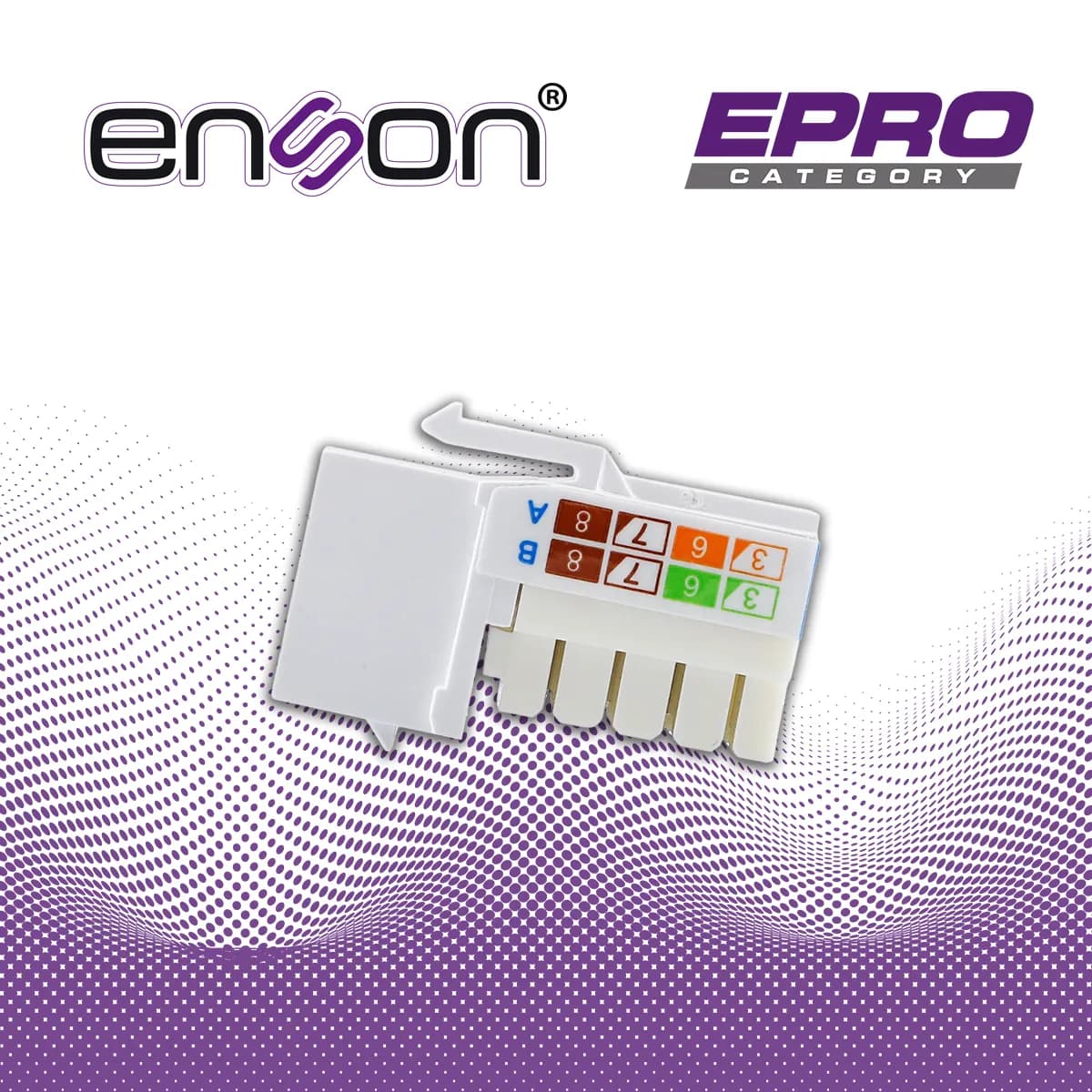 CONECTOR MODULAR JACK RJ45 ENSON EPRO-JACK5E-WH SERIE PRO, POSICION VE 6