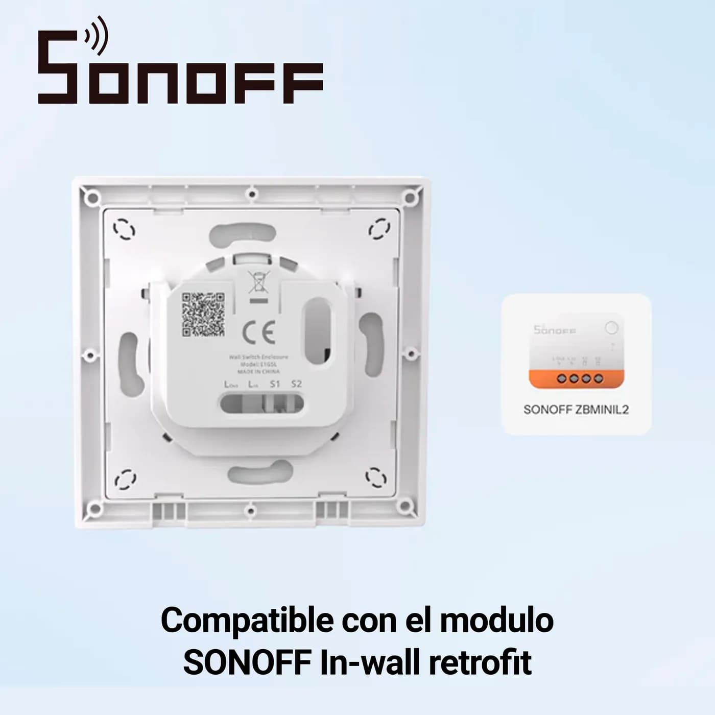 CAJA PARA INTERRUPTOR DE PARED DE UNA UNIDAD SONOFF E1GSL / NO REQUIER 2