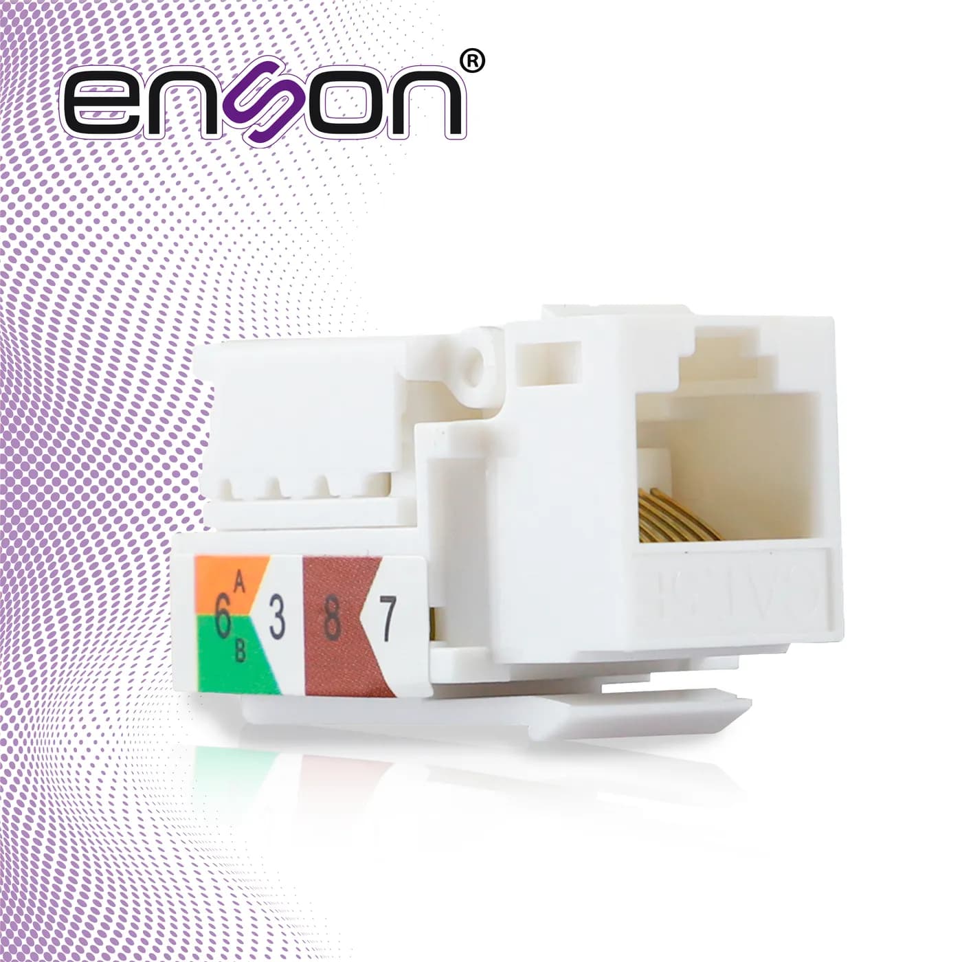 CONECTOR JACK ENSON ENS-JTL5WH CAT5E COLOR BLANCO A 90 GRADOS PONCHADO 4