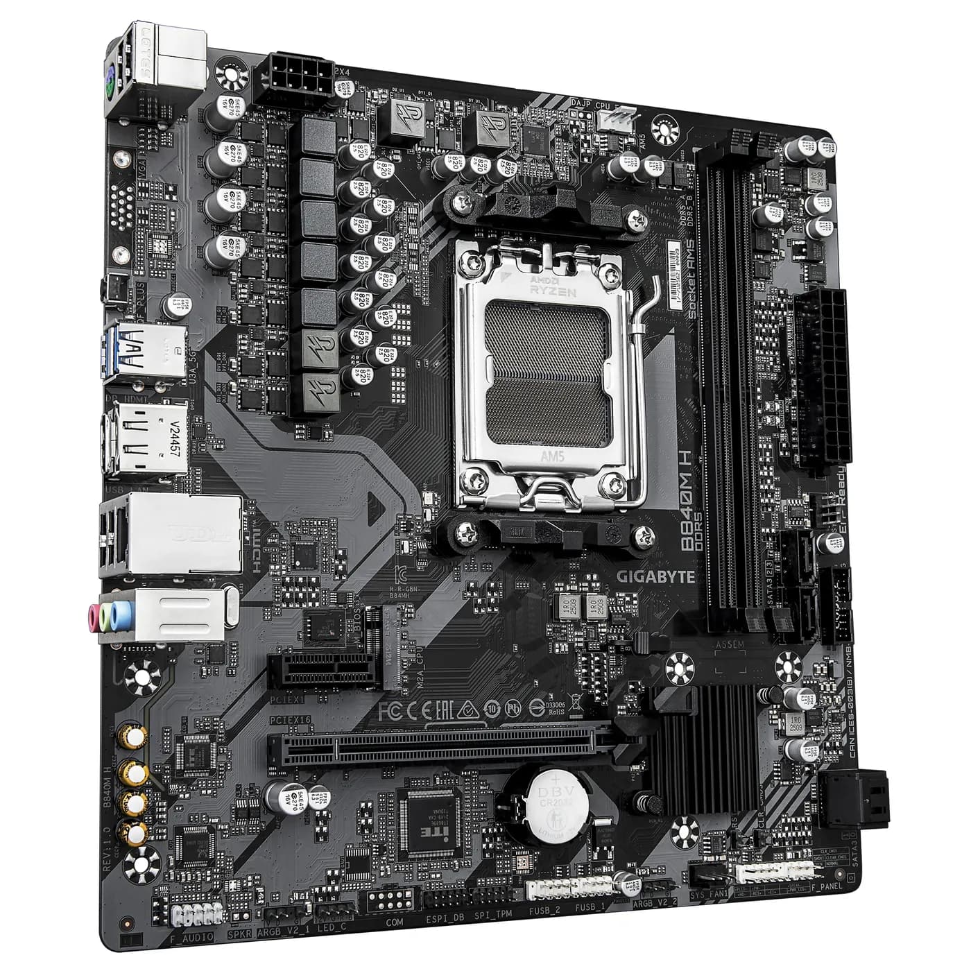 GIGABYTE B840M H placa base AMD B840 Enchufe AM5 Micro ATX 3