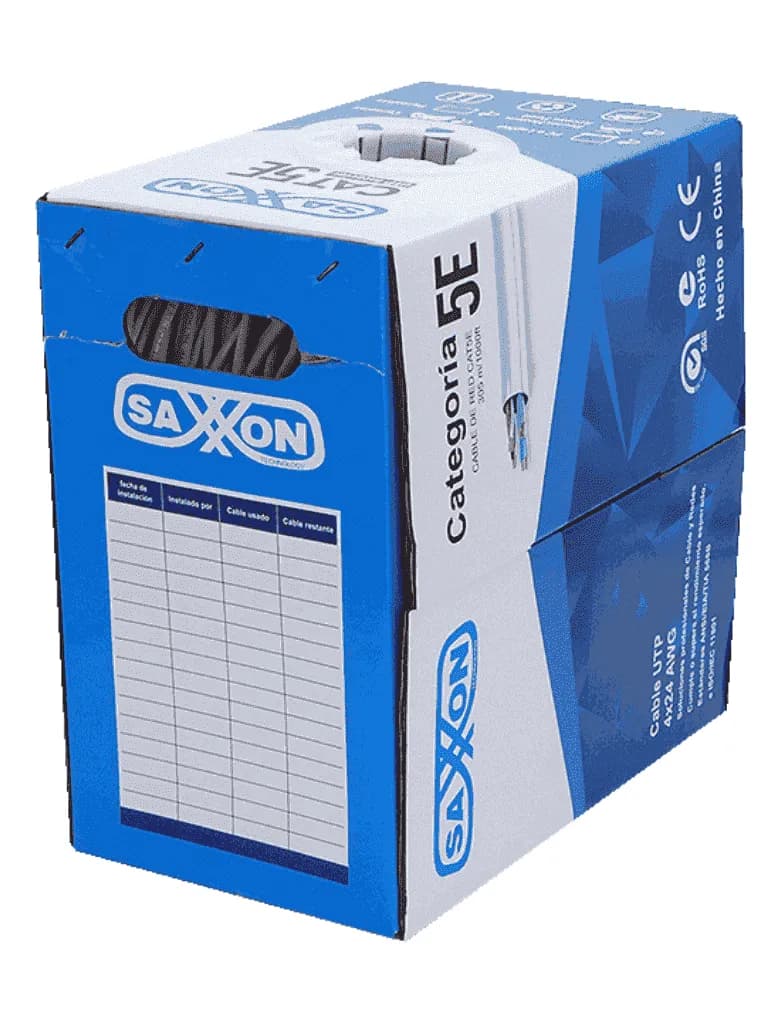 SAXXON OUTP5ECCA305BC - Bobina de Cable UTP Cat5e/ 305 Metros/ CCA/ Co 4