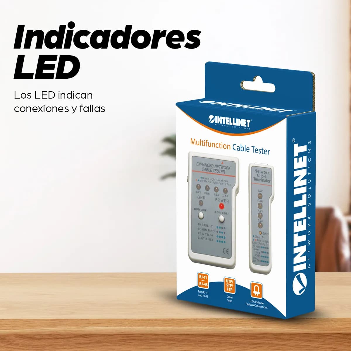 Intellinet Probador de Cables Multifuncional 9