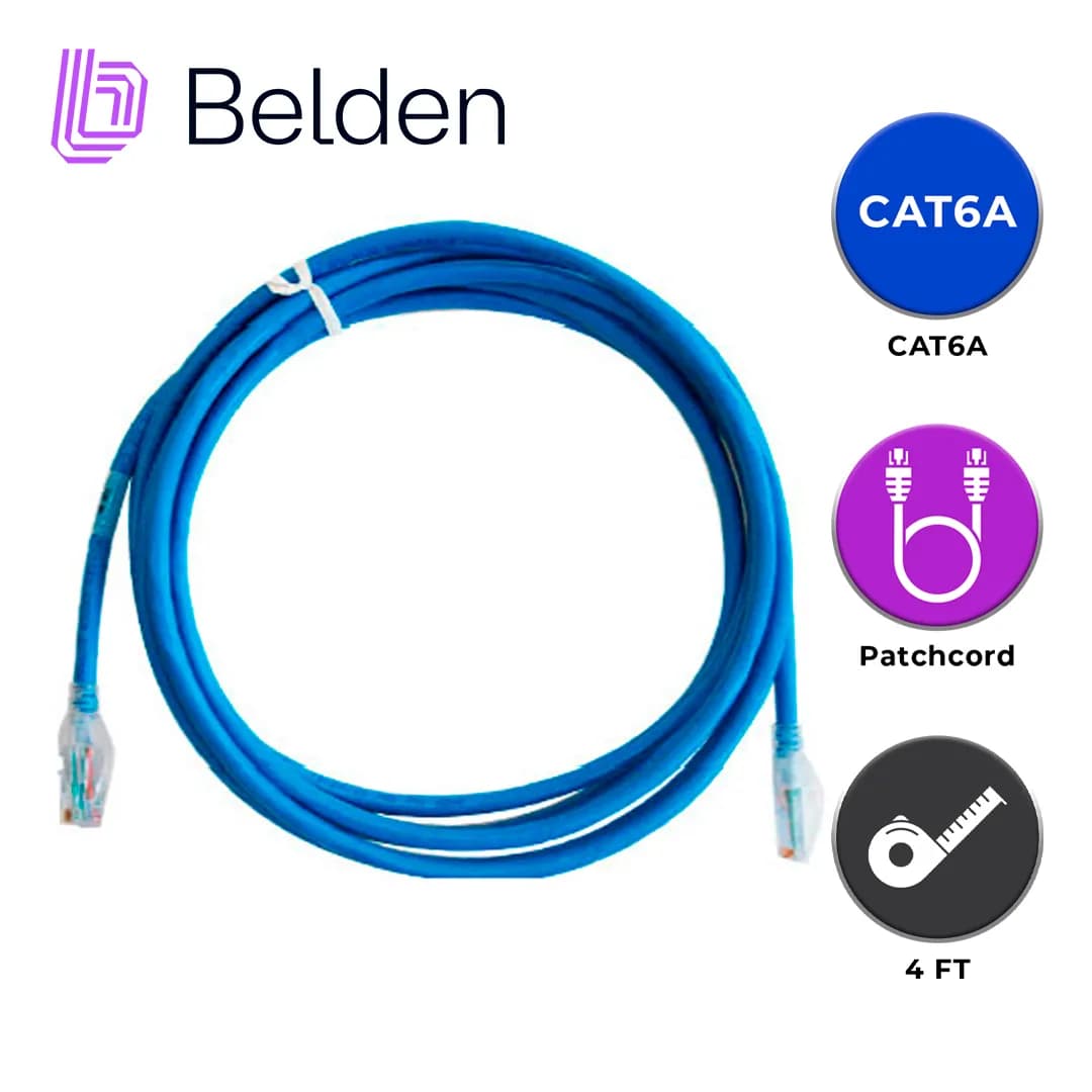 PATCH CORD UTP CAT6A BELDEN CA21106004 / INTERIOR / AZUL / 4 PARES / 2 5