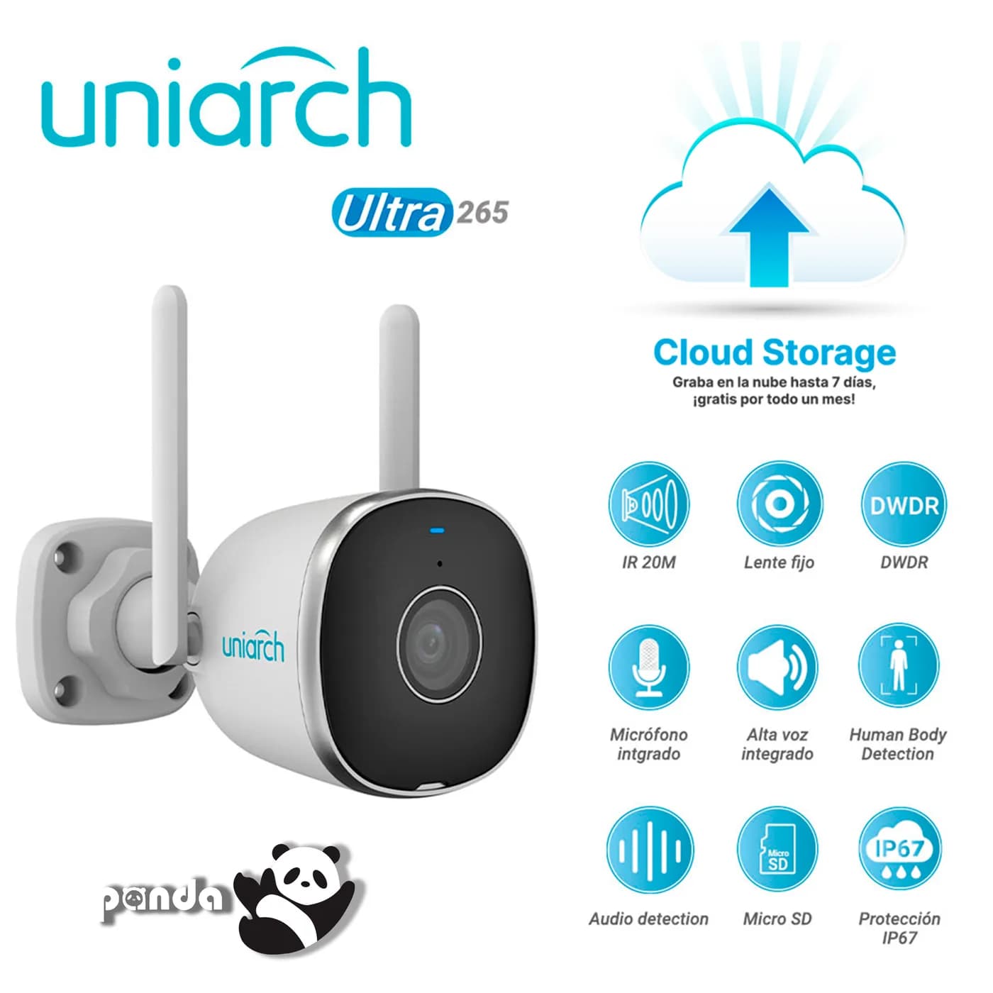 CAMARA IP BULLET WIFI 2.4 GHz CLOUD GRATUITO 7 DIAS UNIARCH Uho-B2R-M2 6