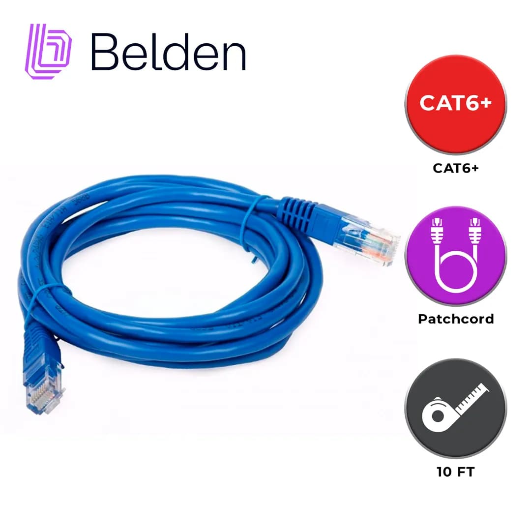 PATCH CORD UTP CAT6+ BELDEN C601106010 / INTERIOR / AZUL / 4 PARES / 2 6
