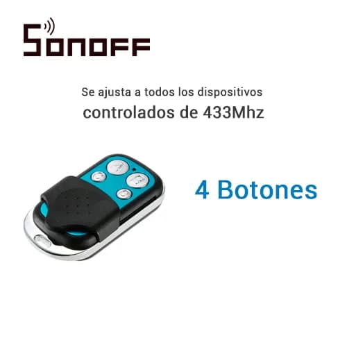 CONTROL REMOTO RF SONOFF REMOTE 433 4 BOTONES TAPA DESLIZABLE BATERIA  4