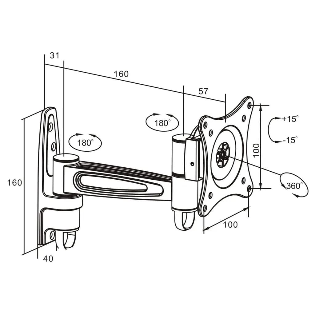 Manhattan Soporte para monitor, de pared, movimiento articulado, panta 3