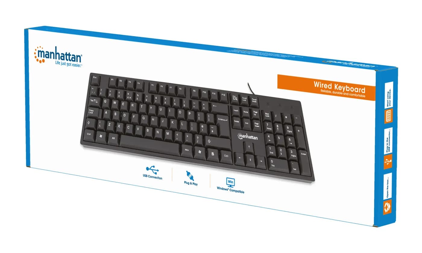 Manhattan 179324 teclado Oficina USB QWERTZ Negro 8