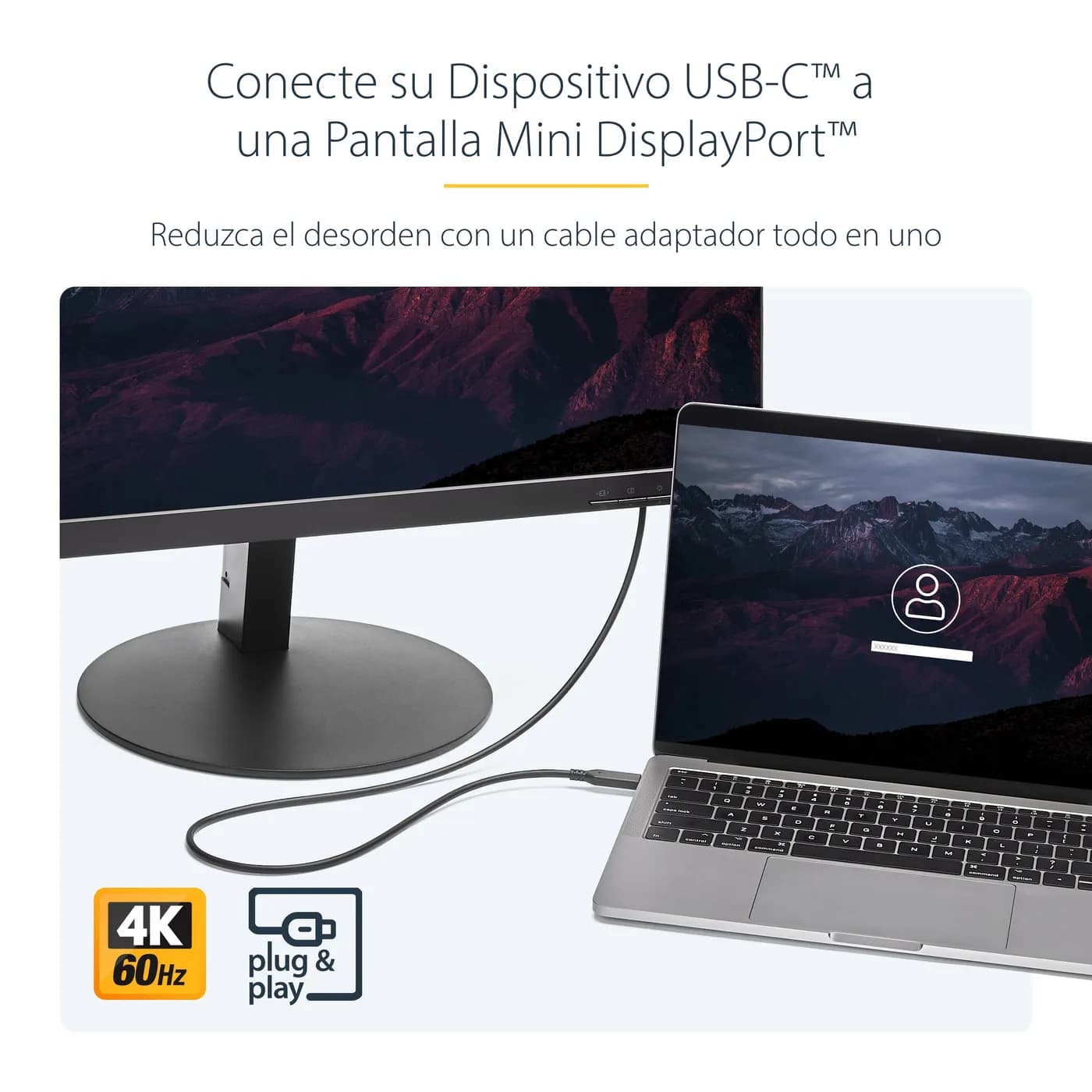 StarTech.com Cable 1.8m USB-C a Mini DisplayPort - 4K 60Hz - Black - A 8