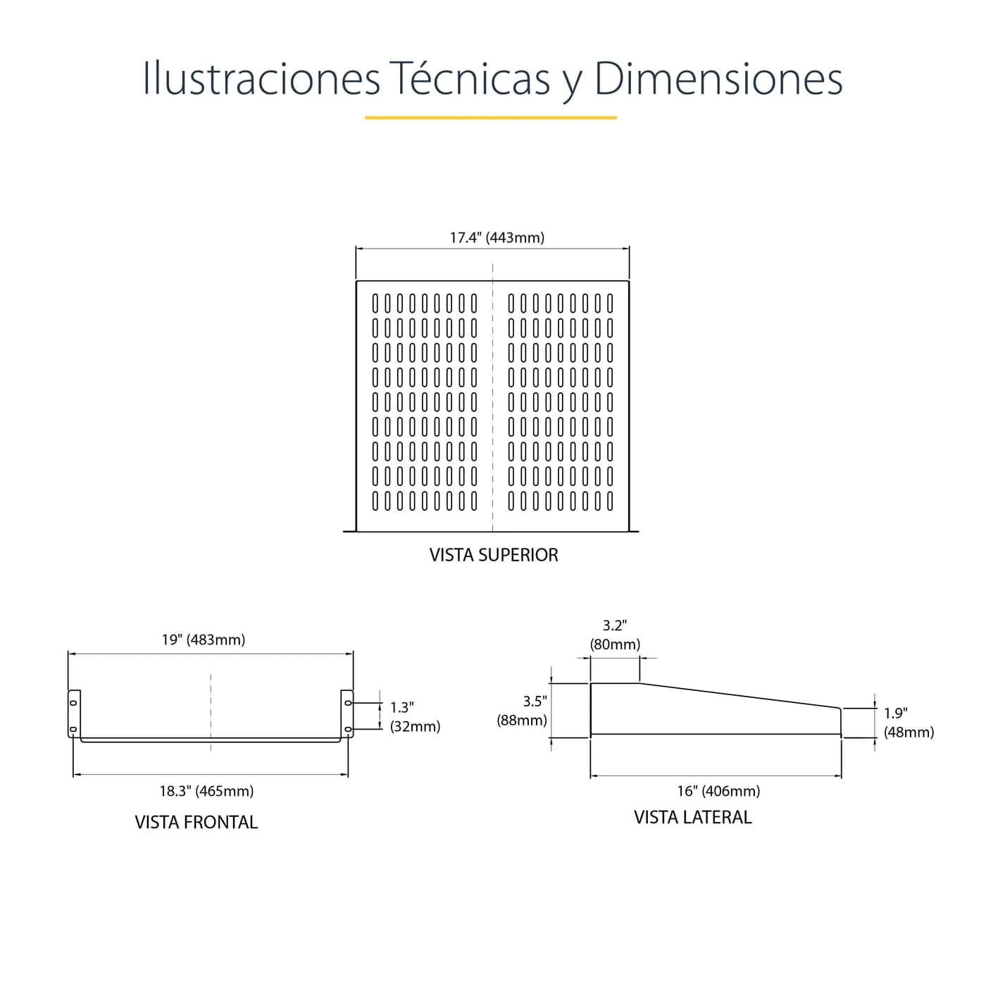 StarTech.com Charola Fija Cantilever Ventilada para Gabinete Rack de S 11