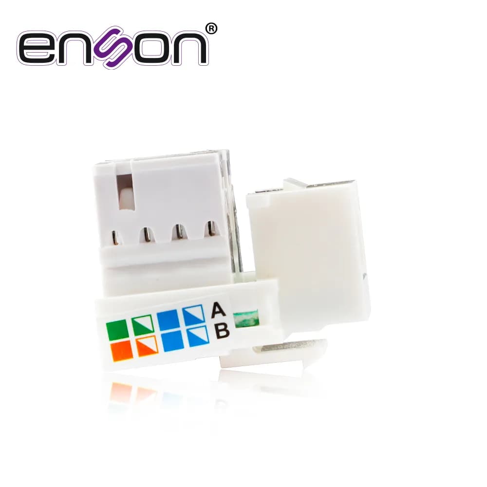CONECTOR JACK ENSON ENS-JC5WH CAT5E COLOR BLANCO A 90 GRADOS PONCHADO  3