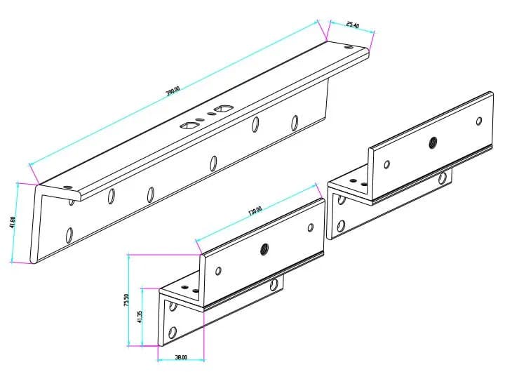 YLI MBK180NDZL - Soporte ZL para chapa magnética doble YM180NDLED/ 750 2