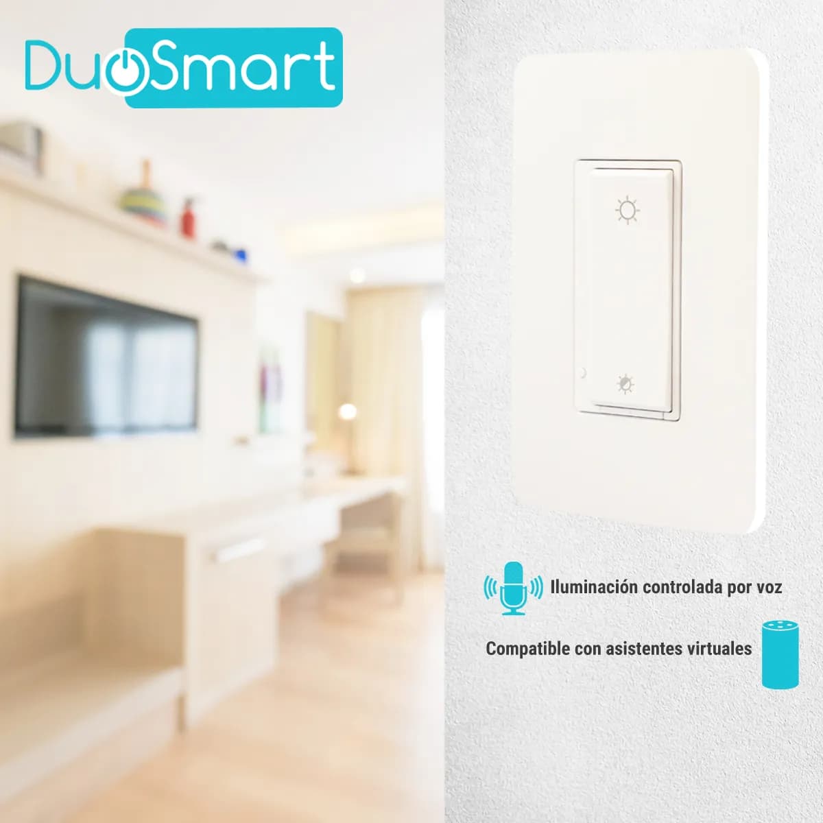 SWITCH APAGADOR CON REGULADOR DE INTENSIDAD WIFI 2.4 GHZ DIMMER DUOSMA 4