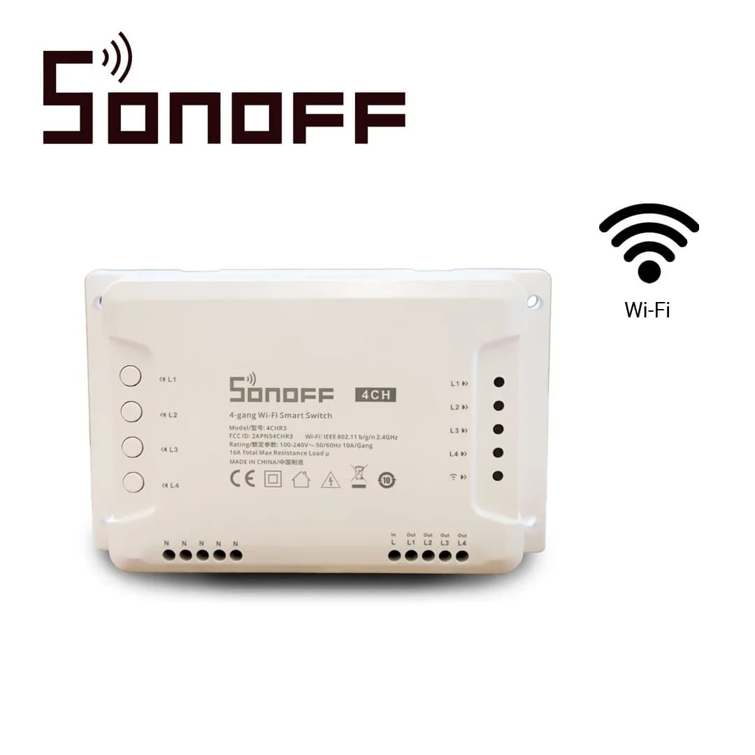 INTERRUPTOR ON/OFF SONOFF 4CH R3 SMART INALAMBRICO WIFI PARA SOLUCION  6