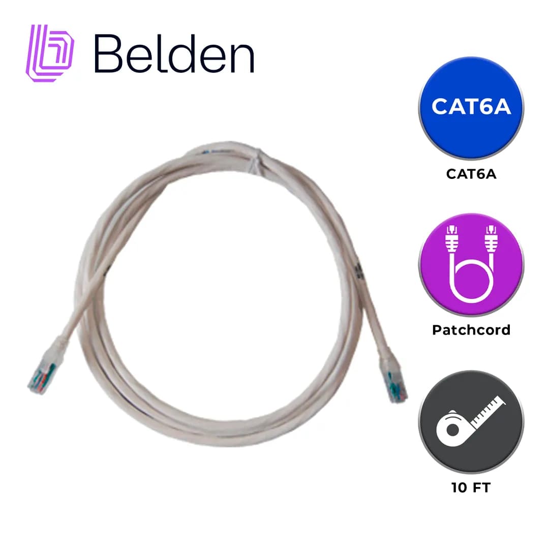 PATCH CORD UTP CAT6A BELDEN CA21109010 / INTERIOR / BLANCO / 4 PARES / 5