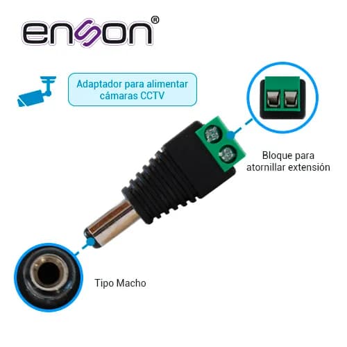 CONECTOR DE CORRIENTE ENS-MC01 MACHO ENSON TIPO JACK 3.5 MM PARA CAMAR 3