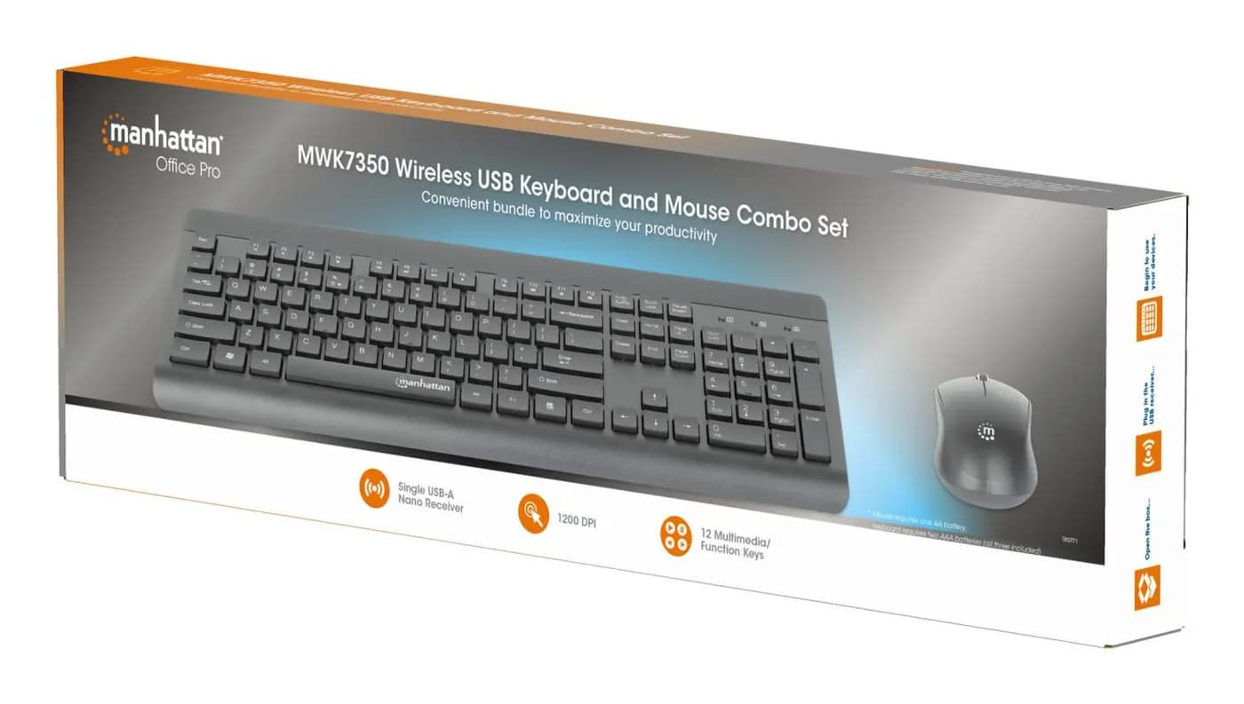 Manhattan 180771 teclado Ratón incluido Universal RF inalámbrico QWERT 2
