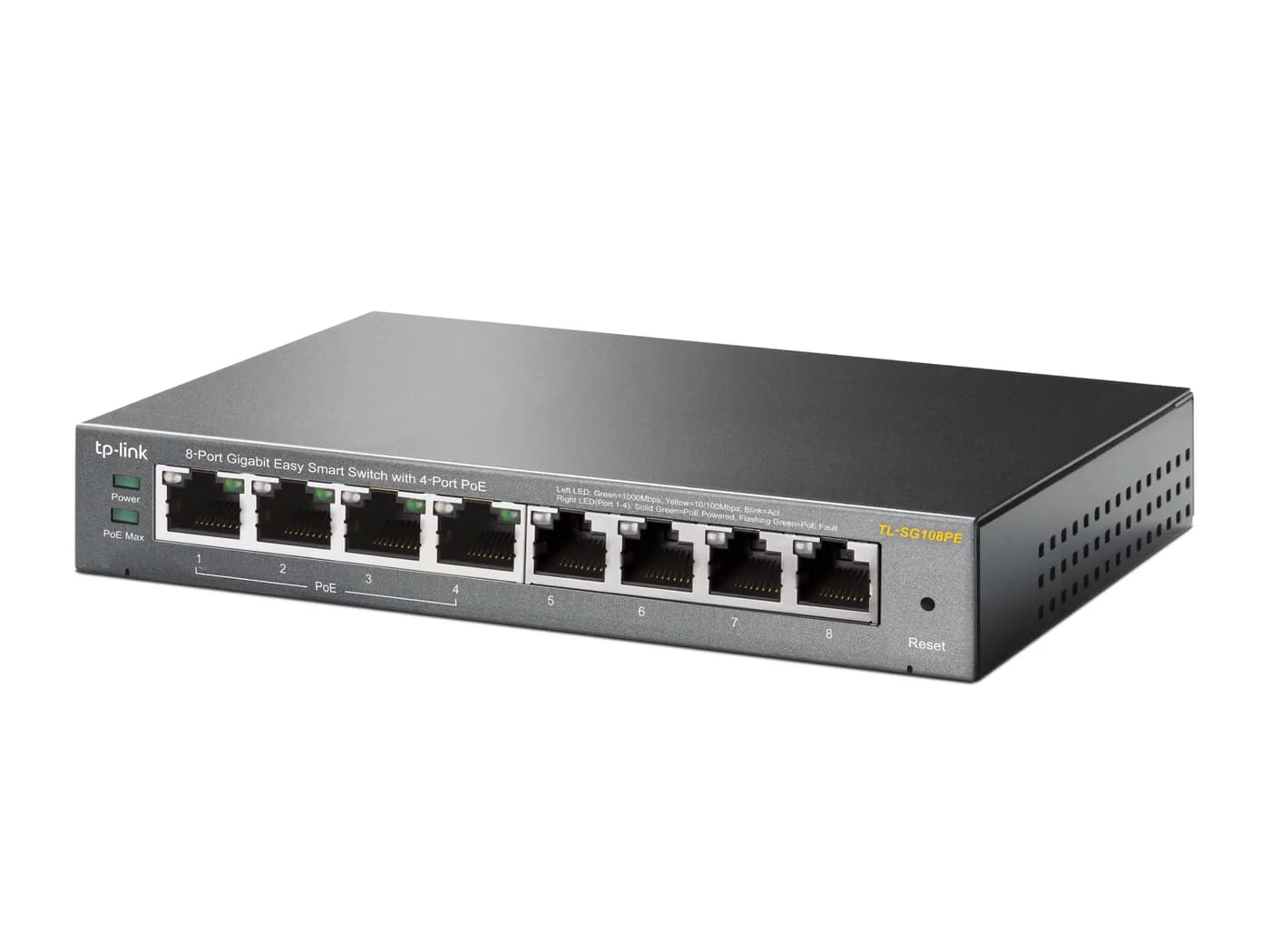 Switch PoE Easy Smart / 8 puertos Gigabit / 4 puertos PoE 802.3af / 55 3