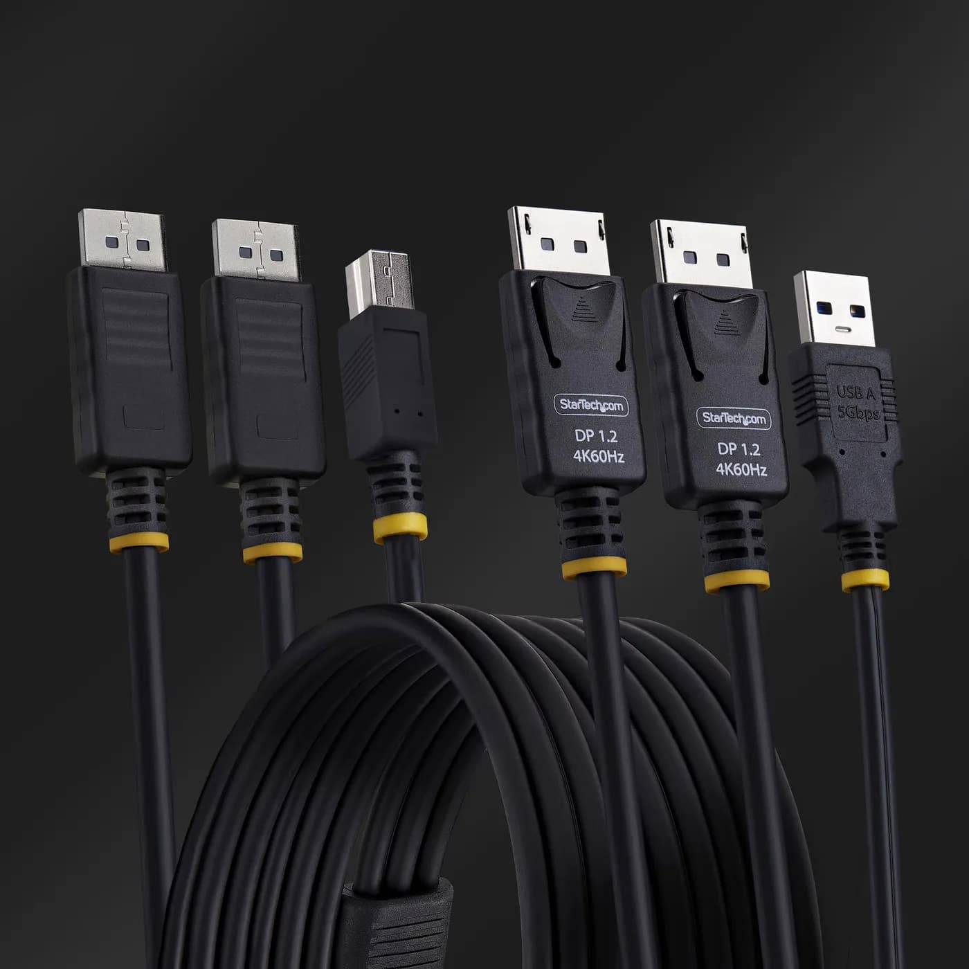 StarTech.com Cable KVM DisplayPort de Doble Pantalla con USB 5Gbps de  5