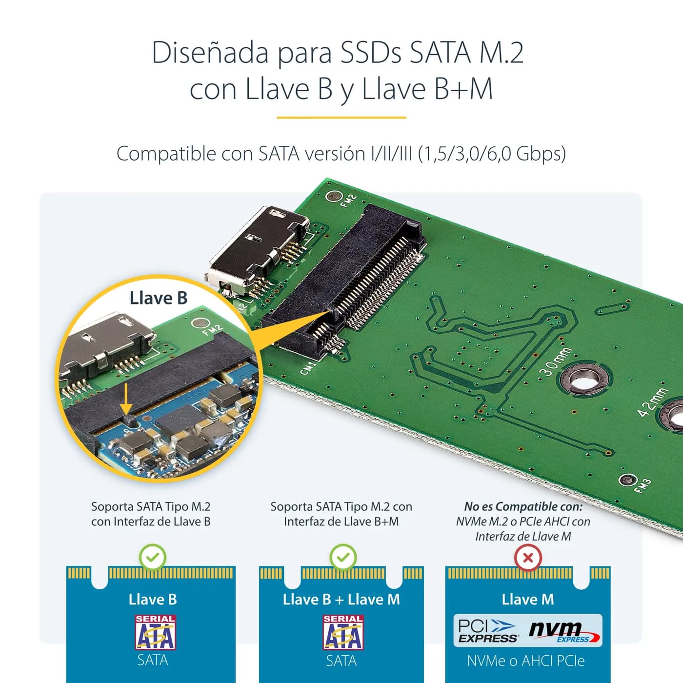 StarTech.com Adaptador SSD M.2 a USB 3.0 UASP con Gabinete Protector - 8