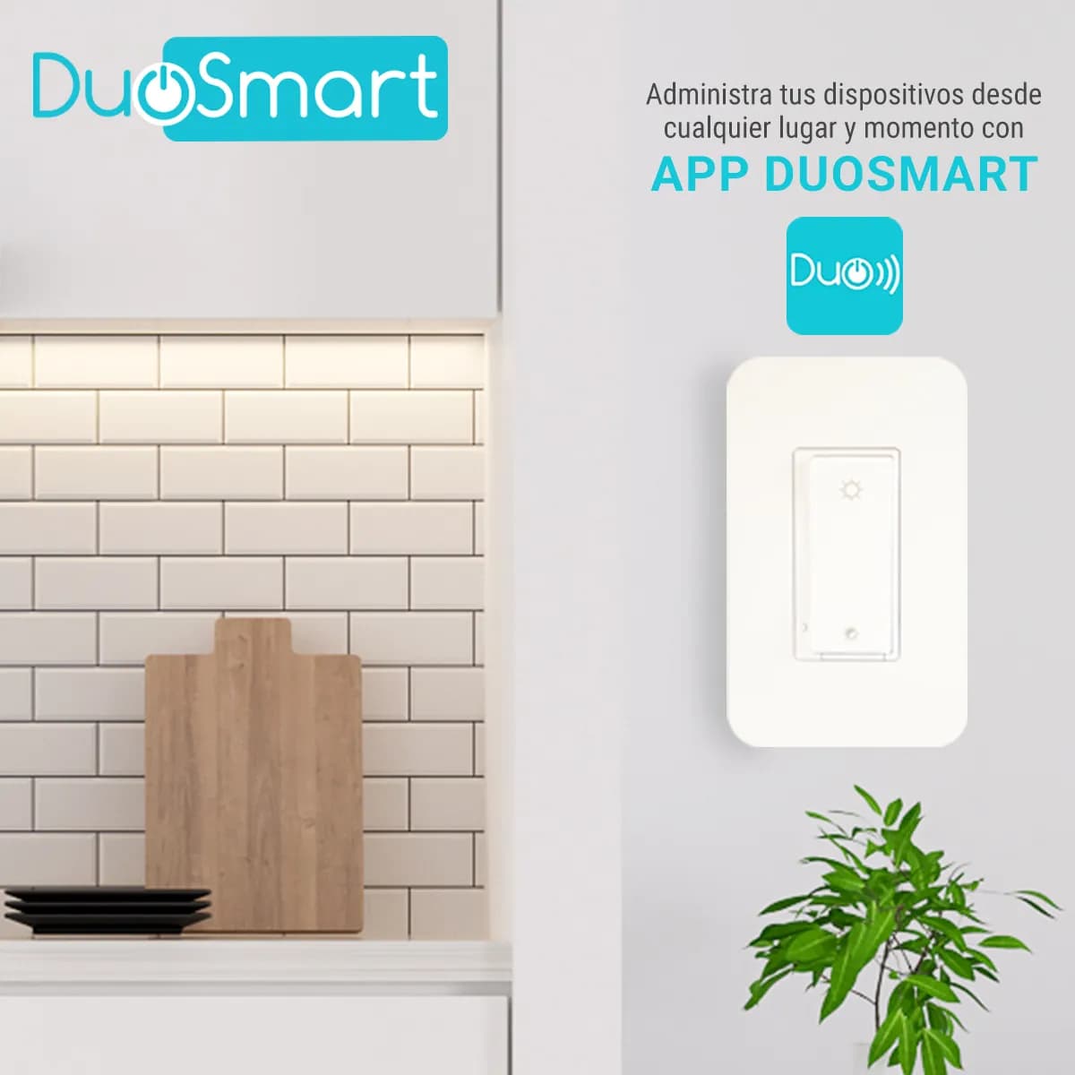 SWITCH APAGADOR CON REGULADOR DE INTENSIDAD WIFI 2.4 GHZ DIMMER DUOSMA 2