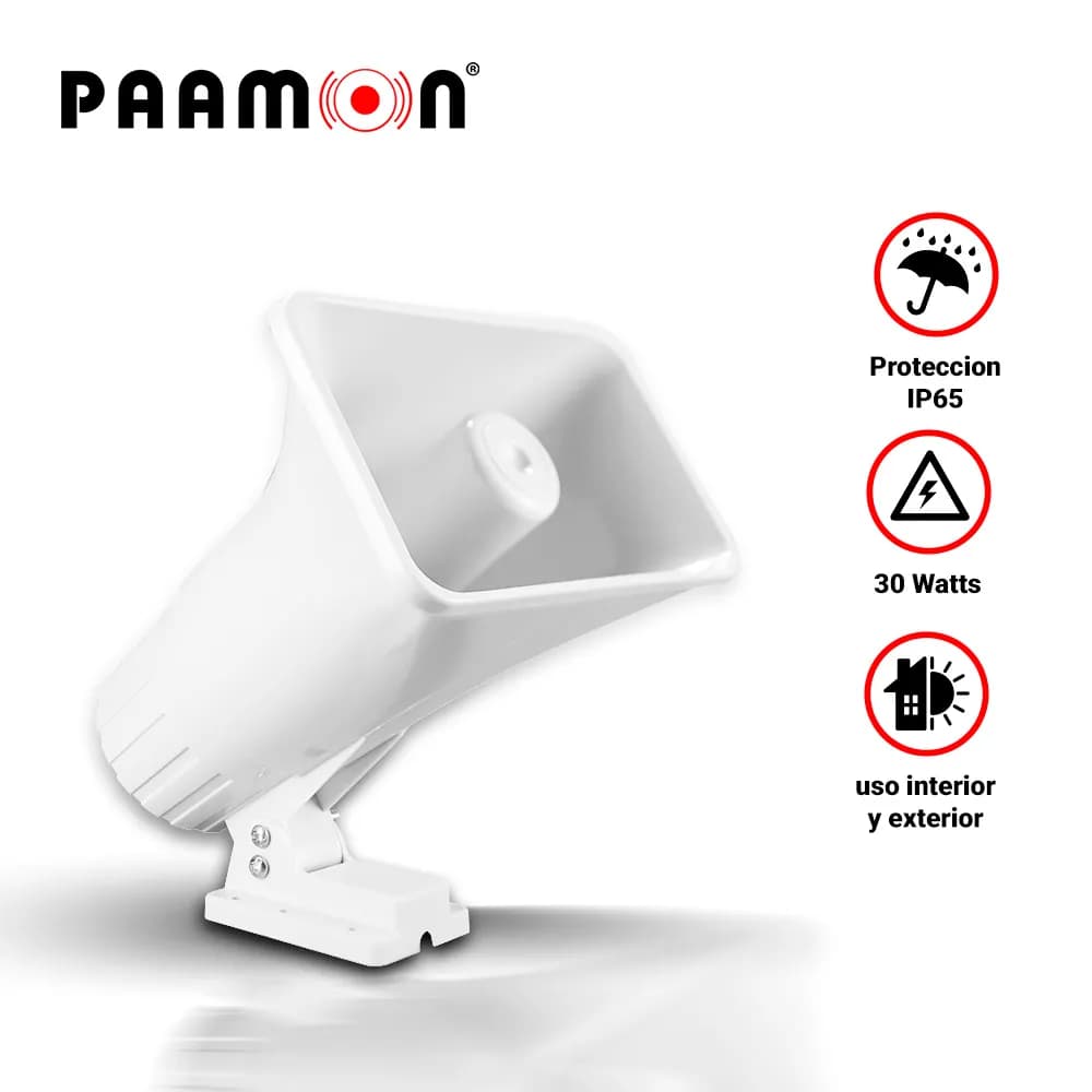 SIRENA 30WATTS PAAMON PAM-SRE30W DOBLE TONO/ ALAMBRICA / COLOR BLANCO/ 4