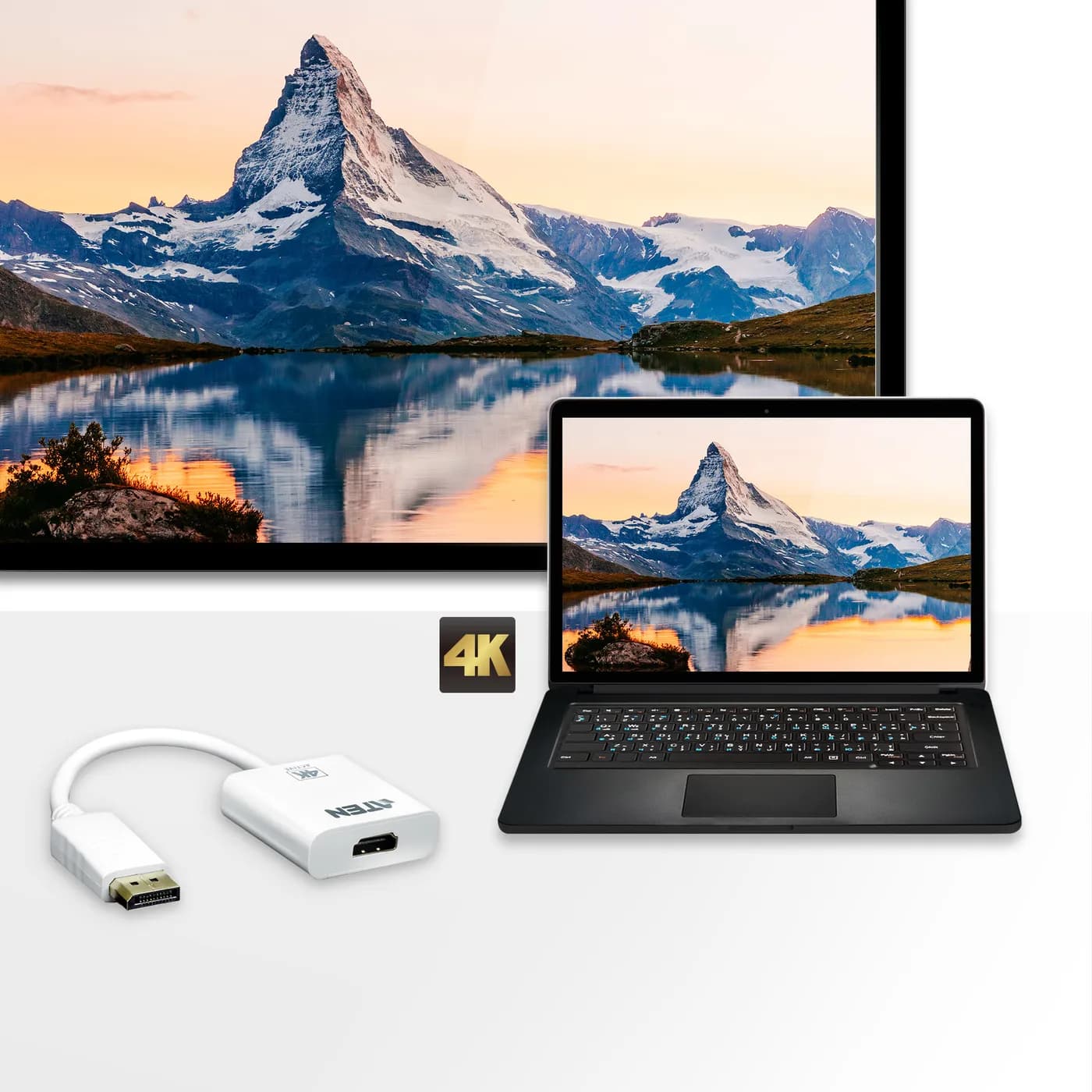 ATEN VC986 adaptador de cable de vídeo DisplayPort HDMI Blanco 2