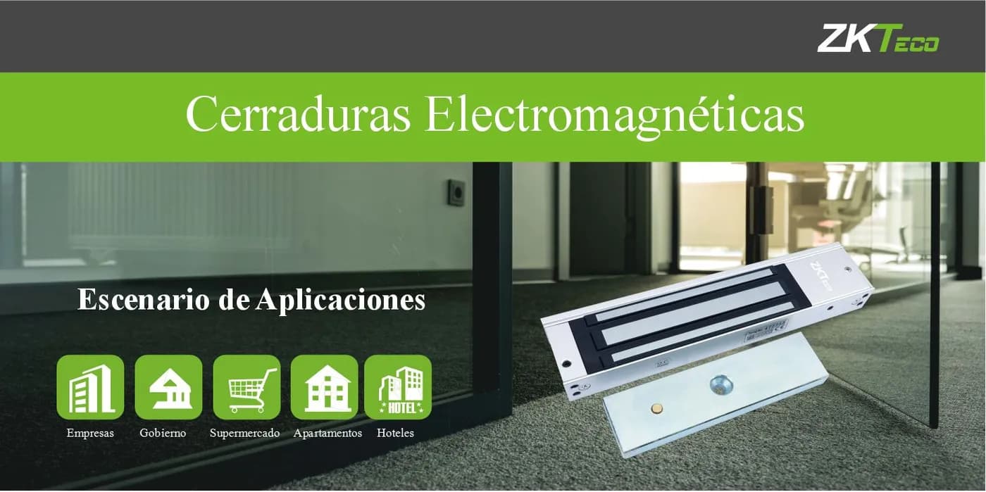 ZKTECO LM120PAK - Paquete de contrachapa magnética de 120 kg, voltaje  7