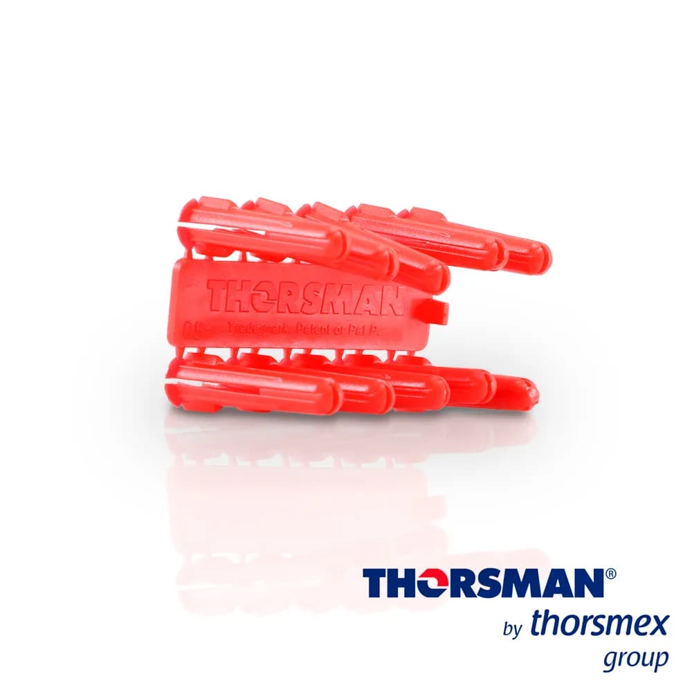 PAQUETE DE 100 PIEZAS DE TAQUETES THORSMAN MEDIDA 1/4 COLOR ROJO PARA  2