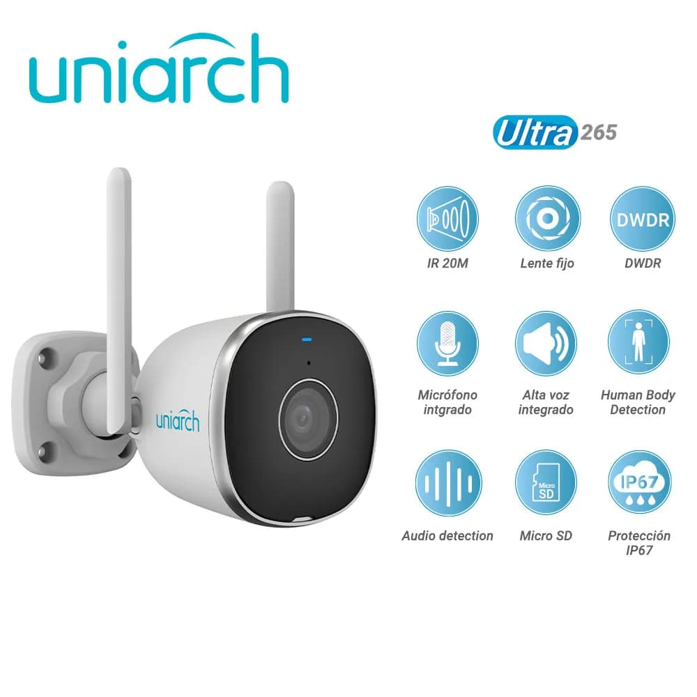 CAMARA IP BULLET WIFI 2.4 GHz CLOUD GRATUITO 7 DIAS UNIARCH Uho-B2R-M2 4