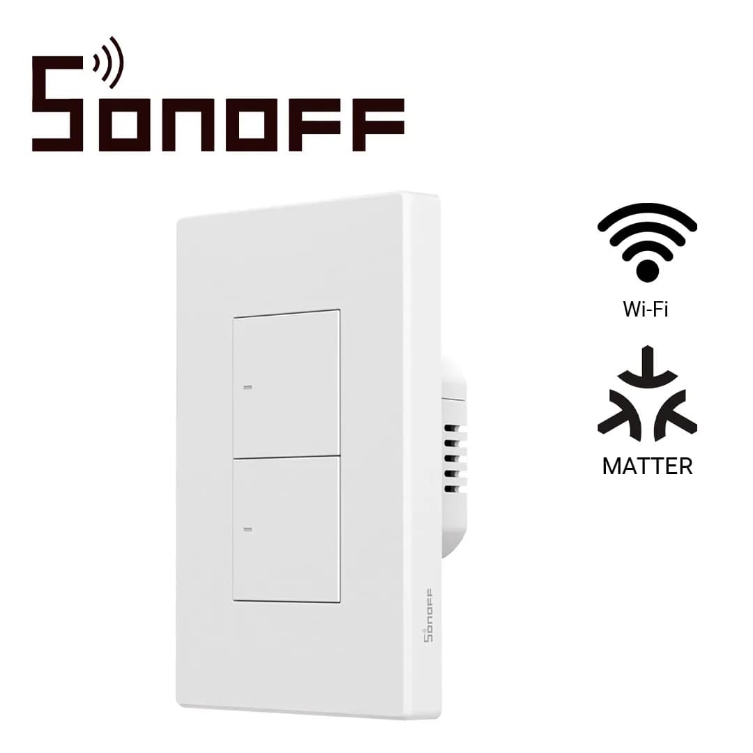 APAGADOR DE PARED TOUCH SONOFF M5-2C-120W / 2 CANALES ON/OFF/ MATTER/  4