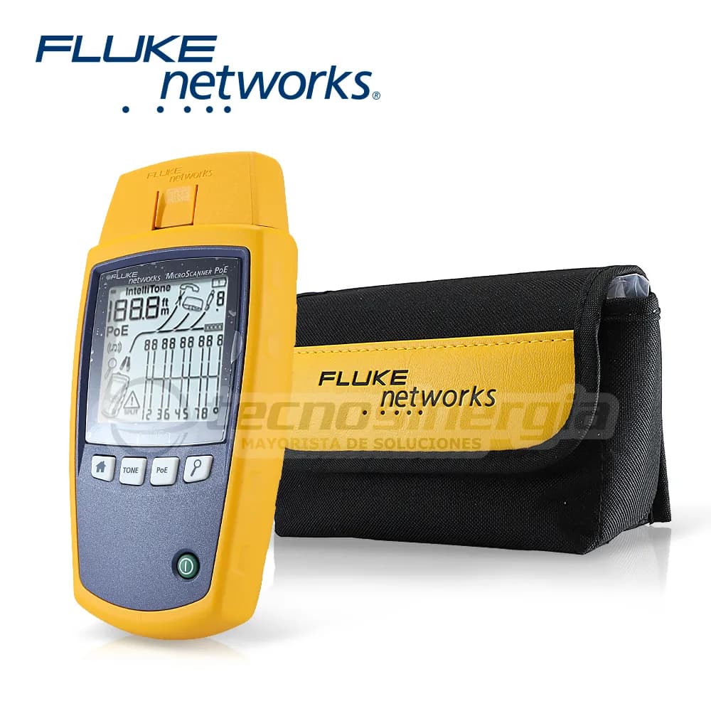 VERIFICADOR DE RED MICROSCANNER POE FLUKE NETWORKS MS-POE PARA COMPROB 5