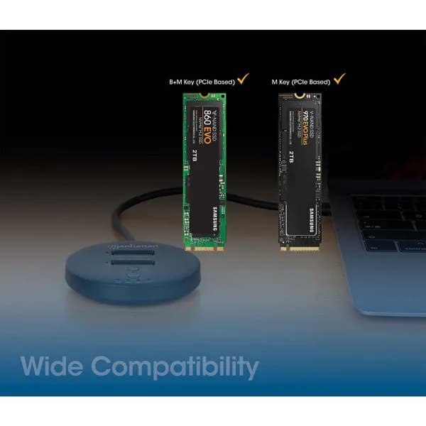 Manhattan Estación de acoplamiento y clonación de SSD M.2 NVMe. Base p 8