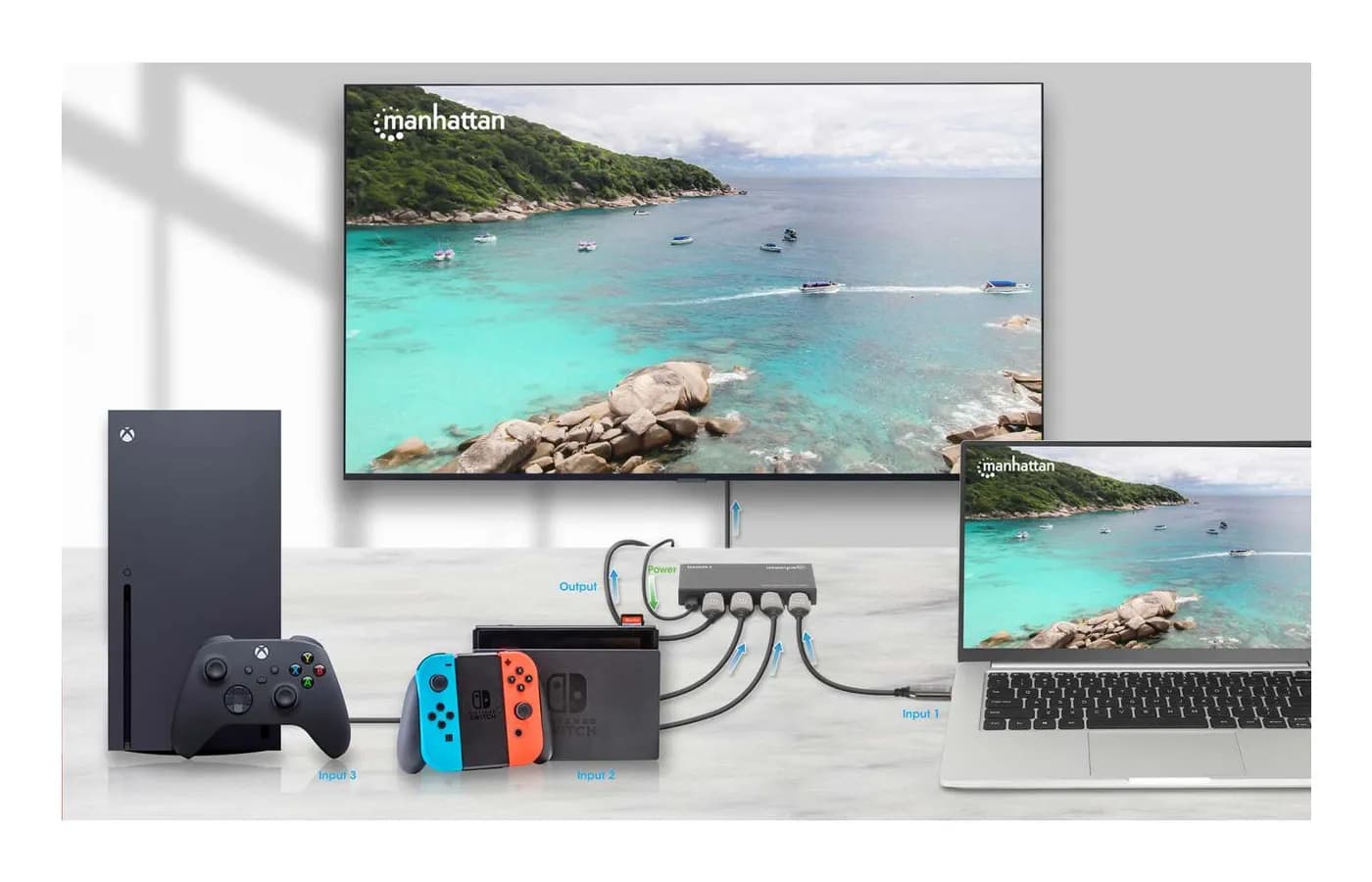 Manhattan Alterna entre tres entradas HDMI en una salida HDMI (3x1), 4 4