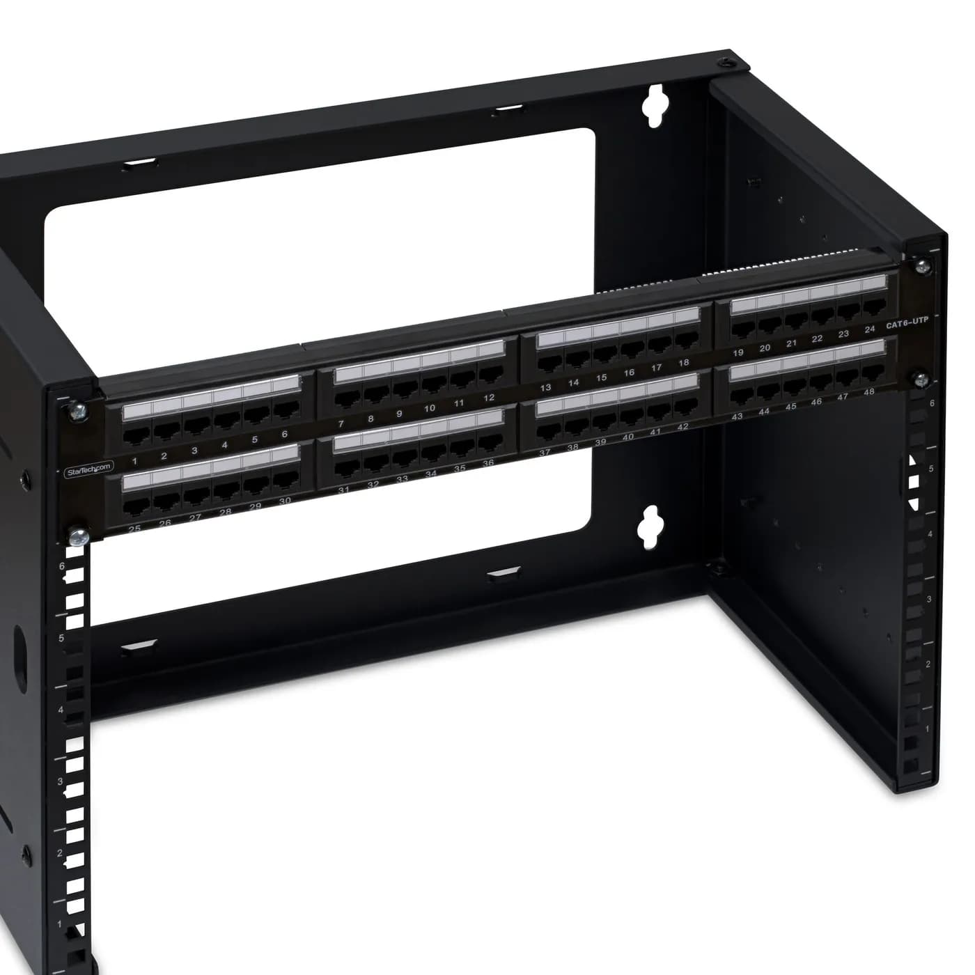 StarTech.com Panel de Parcheo 2U de 48 Puertos Cat6 RJ45 de Montaje en 3