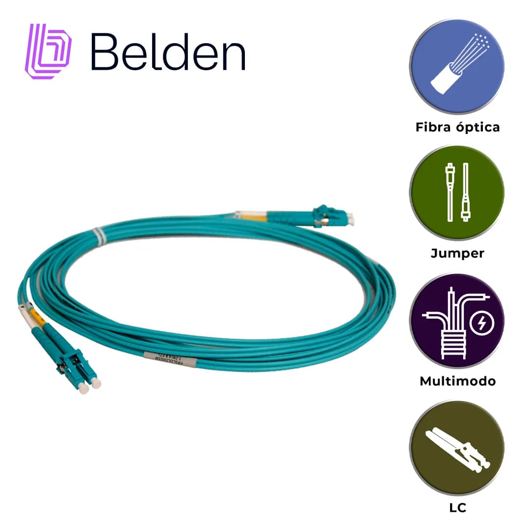 JUMPER DE FIBRA OPTICA MULTIMODO BELDEN FP3LDLD003M / INTERIOR / AQUA  5