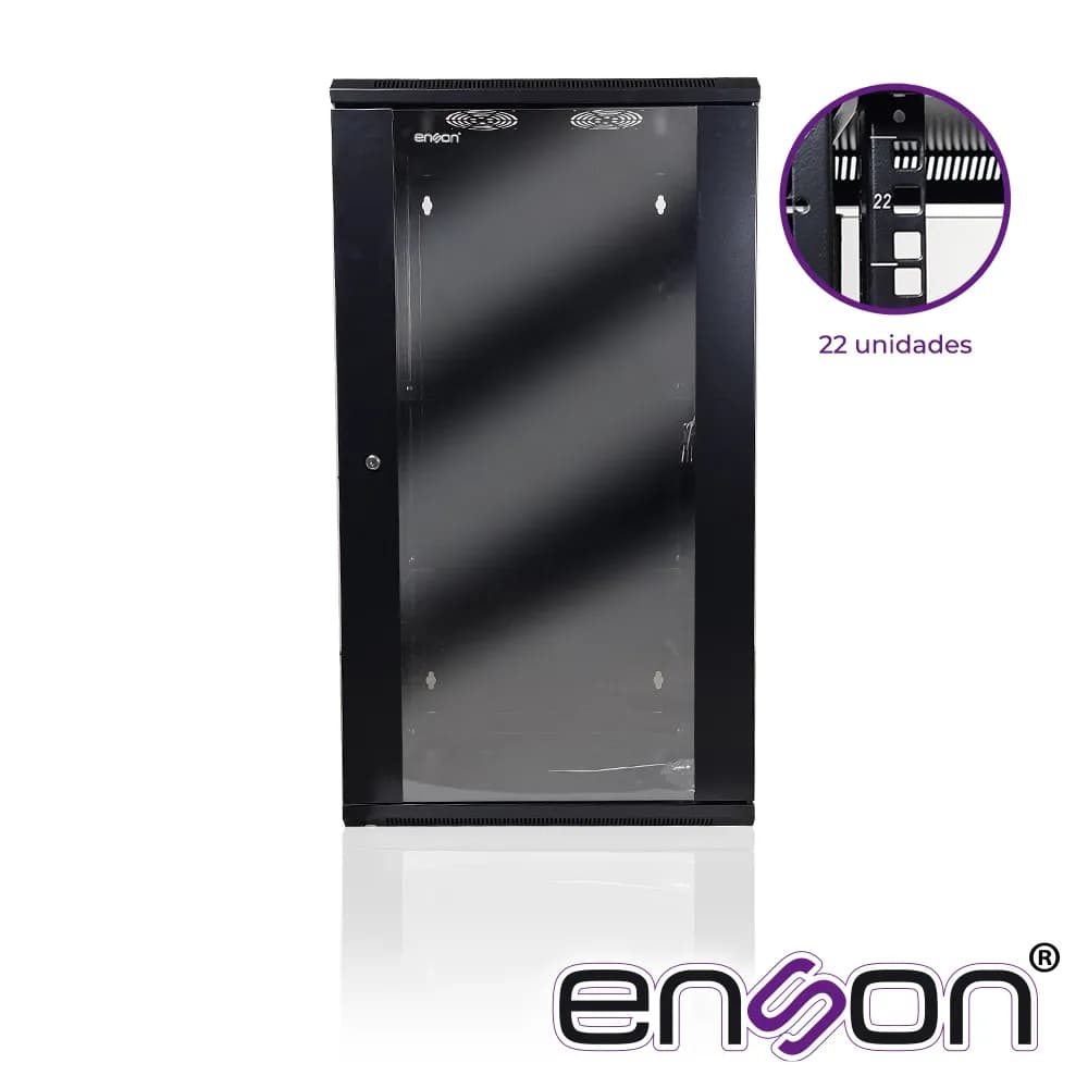 GABINETE DE PISO/PARED ENSON ENS-RKGU22PRO 22U PUERTA FRONTAL DE CRIST 2