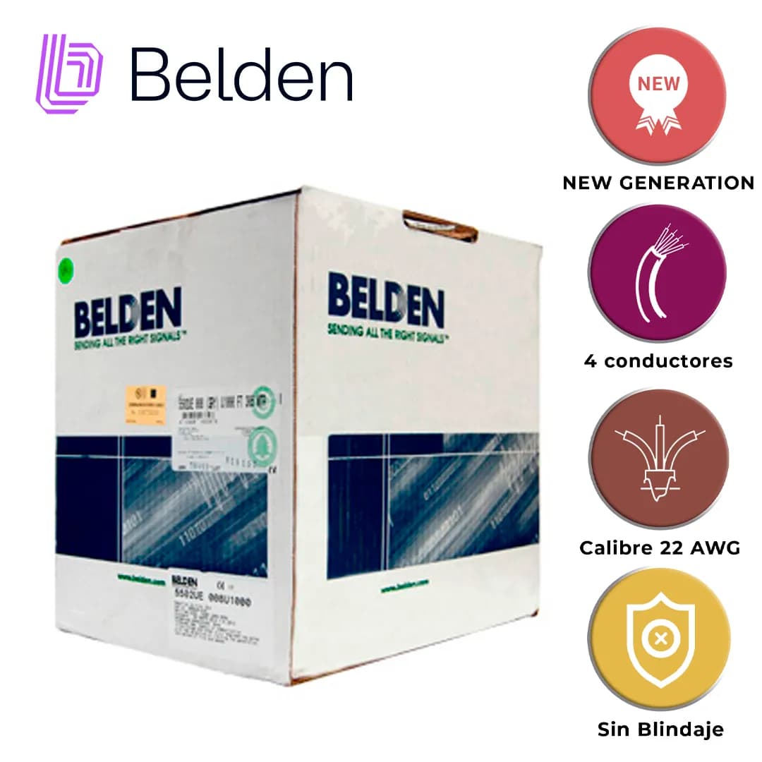 CABLE DE SEGURIDAD Y SONIDO BELDEN 5502UE 008U1000 / INTERIOR / GRIS / 3