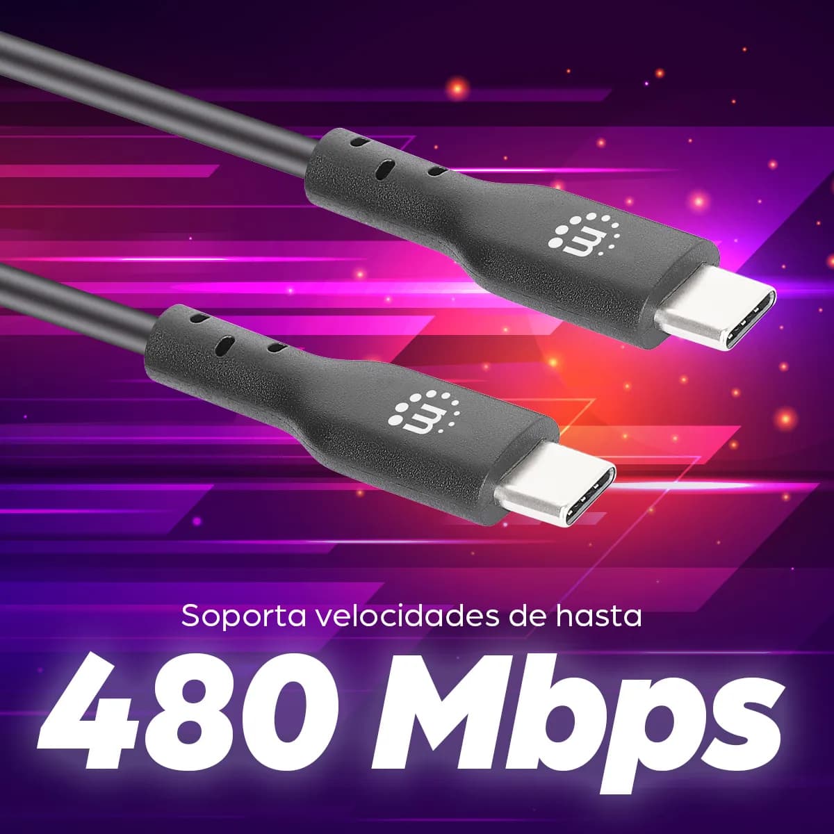 Manhattan 354875 cable USB USB 2.0 2 m USB C 0.48 Gbit/s Negro 6