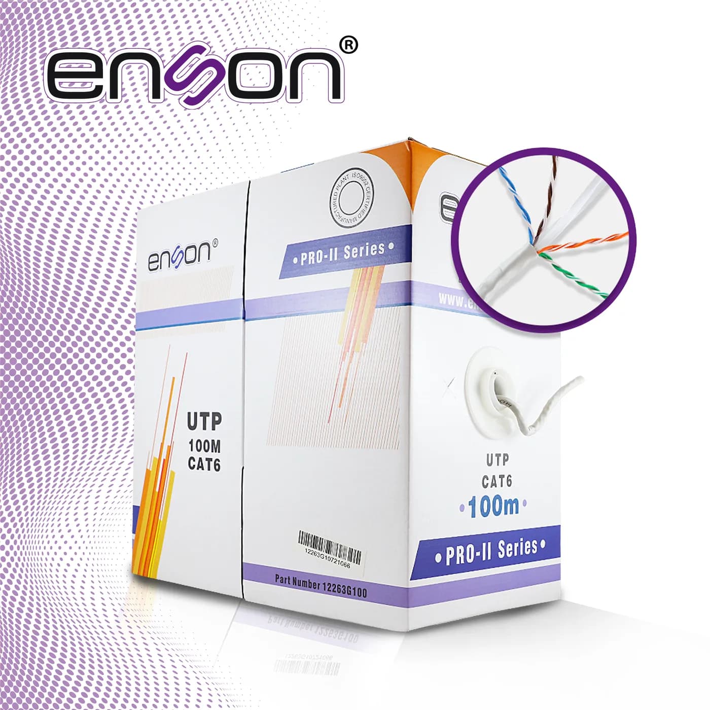 CABLE UTP CAT6 ENSON 12263G100 SERIE PRO-II CALIBE 23 AWG 100% COBRE D 4