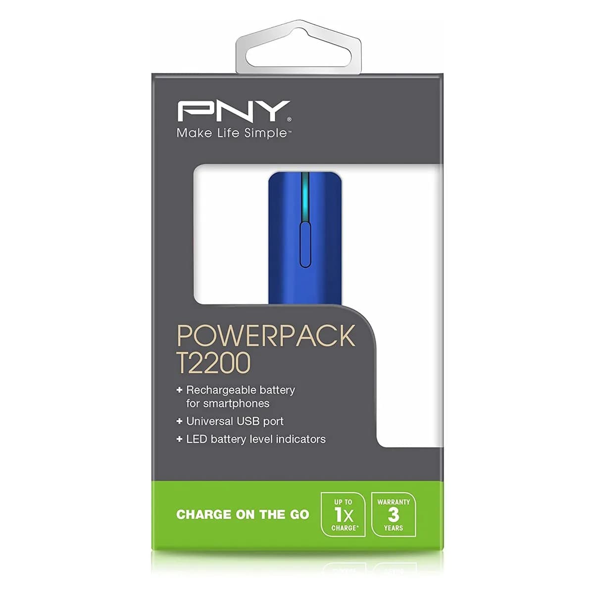 PNY BATERIA MICRO USB T2200 COLOR AZUL 2