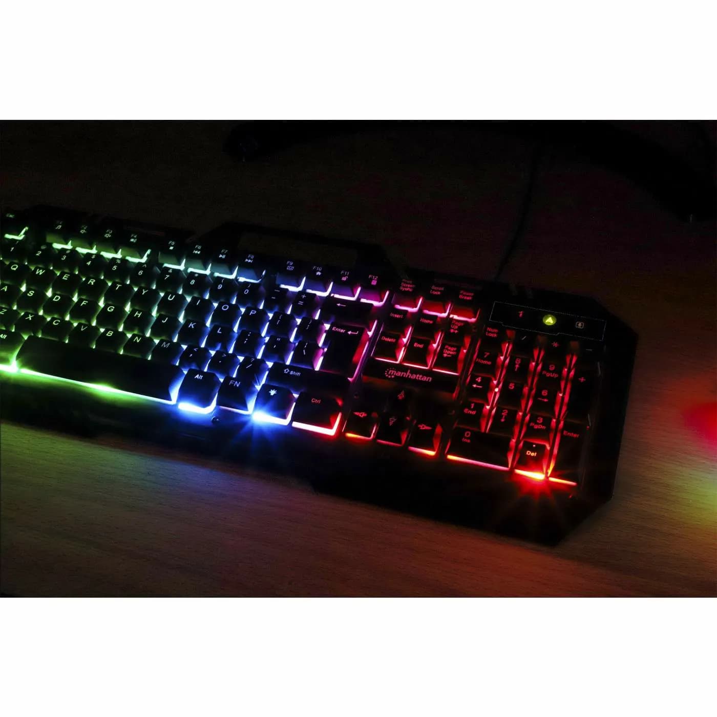 Manhattan Teclado Gaming LED con pánel metálico para celular 12 teclas 11
