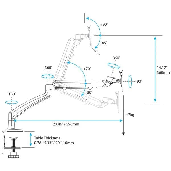 StarTech.com Soporte de Escritorio para Un Monitor - Totalmente Articu 6