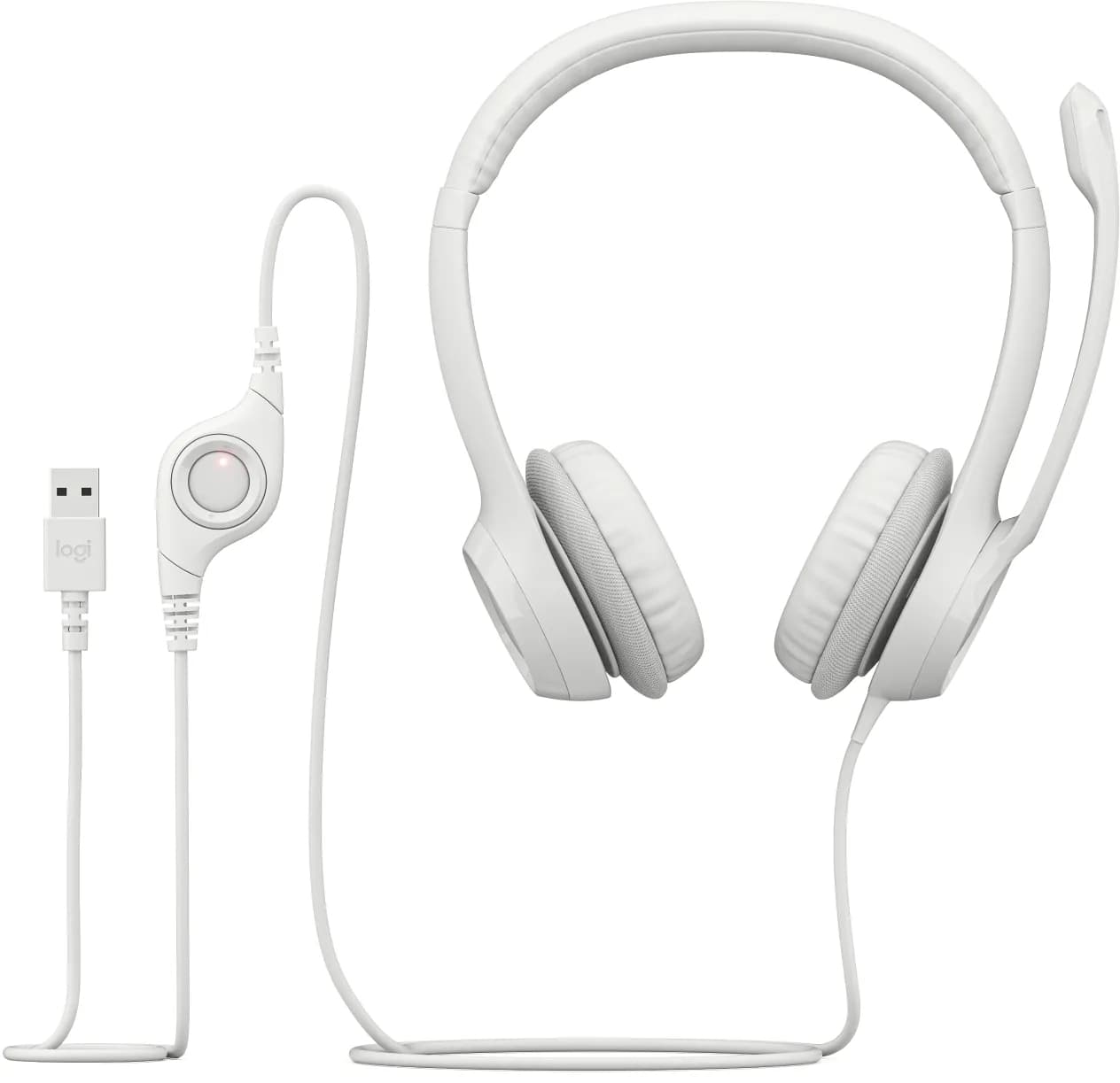 DIADEMA H390 COLOR BLANCO . Logitech Auriculares Logitech H390 Cablead 5