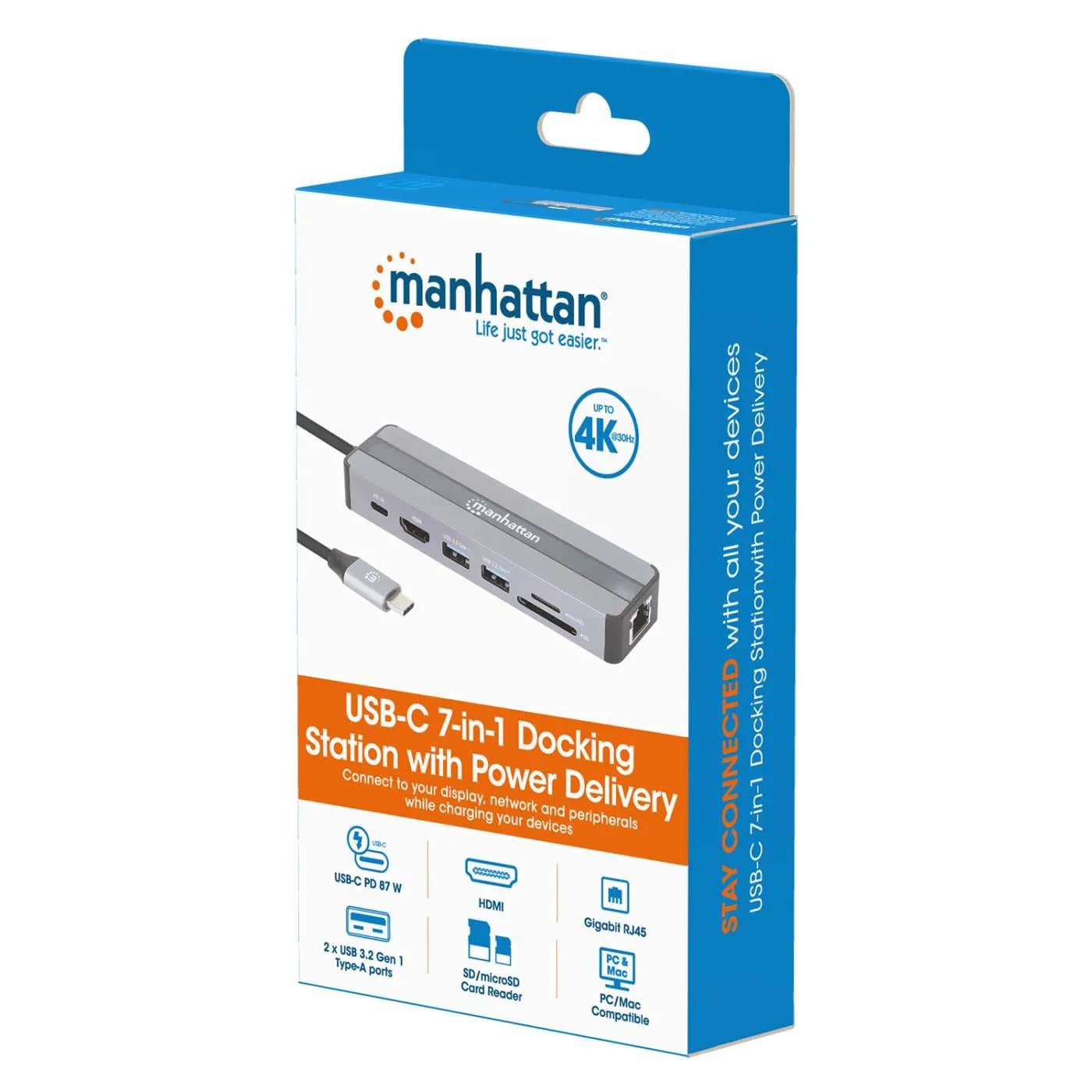 Manhattan 153928 base para laptop o replicador de puertos Alámbrico US 9